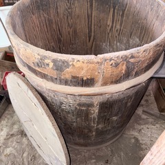 GY1119 巨大木桶　樽　木樽　漬物樽 内蓋ありの画像