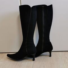 スエード 黒 ブーツ 卑弥呼 24.5cm の画像