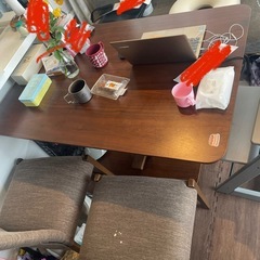 取引は12月4日〜6日、Re:CENO(2人掛けソファー& 昇降式ダイニングこたつ)&ニトリダイニングチェアx2の画像