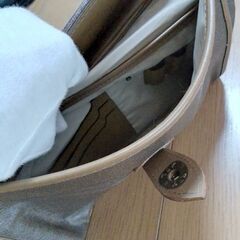 クラッチバック　セカンドバック　ブラウン　フェイクレザー　中カード、ペン入れ付き未使用の画像