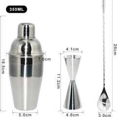 【新品】カクテルシェーカー 3点 セット バーテンダー 道具 ステンレスの画像