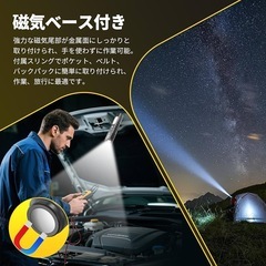 【新品未使用】懐中電灯 小型 ハンディライト LEDライト ズーム式 防水Type-C充電式の画像