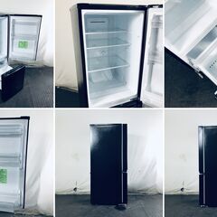 ID:rc12871 REFAGE 冷蔵庫 一人暮らし 中古 2024年製 2ドア 156L ブラック ファン式 右開き YRZ-F15LK  【リユース品：状態A】【送料無料】【設置費用無料】の画像