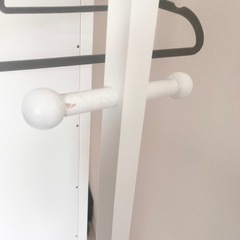 【解体可能】ニトリ　スタンドミラー（回転式／収納付き）ホワイトの画像