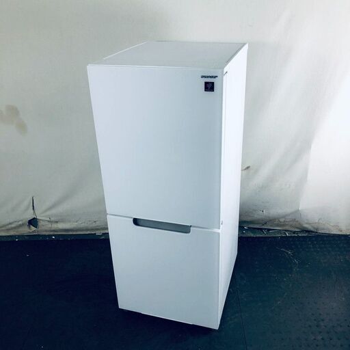 ID:rc12874 シャープ SHARP 冷蔵庫 一人暮らし 中古 2021年製 2ドア 152L ホワイト ファン式 両方開き SJ-GD15H-W  【リユース品：状態B】【送料無料】【設置費用無料】