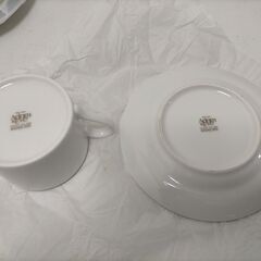 たち吉 Adam&Eve 深緑ライン カップ＆ソーサー ２客セット　洋食器 コーヒーカップ 上品デザイン 　251119-3Tの画像