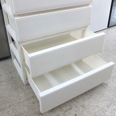 天馬 4段 プラチェスト PRXスタイルケース 6504 浅型 幅65cm 衣類 収納 タンス ホワイト ☆ 札幌市 北区 屯田 の画像