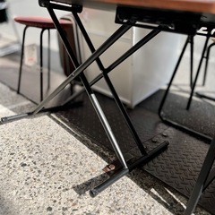 折りたたみ テーブル コンパクト 省スペース フォールディング 机 デスク 作業机 サイドテーブル 木製 ブラウン の画像