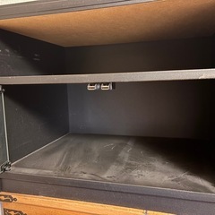 引渡29日以降土日限定　黒　テレビ下収納台　棚　ガラス扉　テレビ台　テレビボード　収納棚の画像