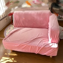 1.5人掛け 布製ソファ アイボリー オットマンなしの画像