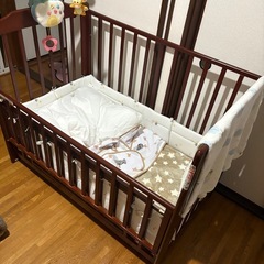 KATOJI ベビーベッド　タチベッド　ブラウン　レギュラーサイズの画像