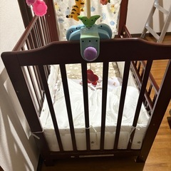 KATOJI ベビーベッド　タチベッド　ブラウン　レギュラーサイズの画像