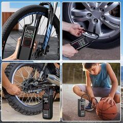 電動空気入れ 7500mAh バイク 空気入れ 最大圧力160PSI 自転車/車/バイク/ボール/オートバイ対応 くうきいれ 電動 エアーポンプ スマート型 タイヤ空気入れ エアコンプレッサー 充電式 モバイルバッテリー/LEDライト使用可能 日本語説明書付き (ブラック)　まとめ買い歓迎　卸ます　アマゾン引き上げ商品　倒産品　ネット商材　転売　卸し　問屋　転売OK　アマゾン　商品　景品　コンペの画像