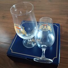 景品でいただいた　ビールグラスの画像