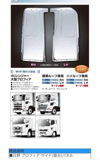 JETINOUE ジェットイノウエ ’17プロフィア用 サイドパネル (寝台パネル)  [HINO 大型 ’17プロフィア NEW　