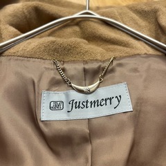 Justmerry アンゴラ混 コート M〜Lサイズ ベージュ シンプル 百貨店の画像