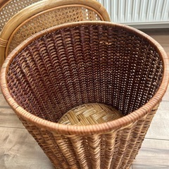 マガジンラック ラタン 籐のカゴ　アンティーク 収納 の画像