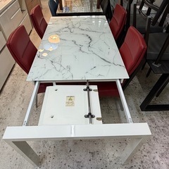 【愛品館 江戸川店 】伸長式ダイニングテーブル5点セット NITORI（ニトリ）の画像