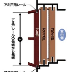 【美品】4枚セット　アルミサッシ　可動式網戸の画像