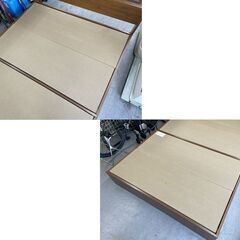 モダンデコ フレームのみ ダブルベッド 幅141×全長212×高さ70.5cm コンセントあり 宮付き 引き出し付き ベッド下収納 ダブルサイズ 札幌市手稲区の画像