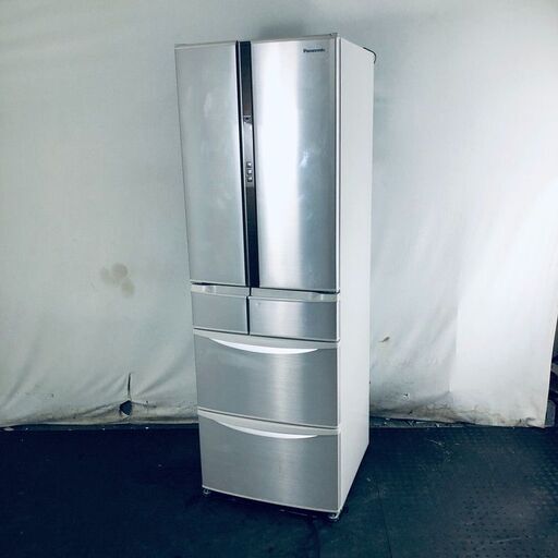 ID:rd24594 【自社配送エリア内限定】パナソニック Panasonic 冷蔵庫 ファミリー 中古 2017年製 6ドア 411L シャンパン ファン式 観音開き NR-F412V-N  【リユース品：状態B】【送料無料】【設置費用無料】