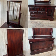 九州民芸家具 ミラードレッサー　化粧台 天然木 アンティーク家具 和製アンティーク 和家具の画像
