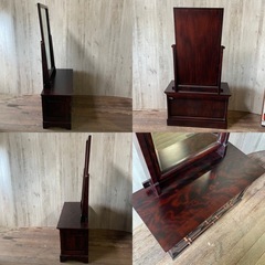 九州民芸家具 ミラードレッサー　化粧台 天然木 アンティーク家具 和製アンティーク 和家具の画像