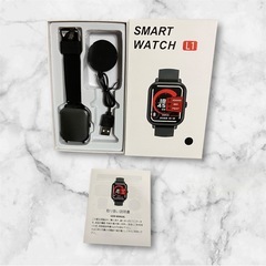 【新品未使用】スマートウォッチ通話機能付き iPhoneアンドロイド対応男女兼用(Black)の画像