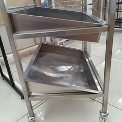 ★リユースのサカイ日立店★HJ8341  スチールラック/キッチンワゴン シルバー H90×D40.5×W60.5 クリーニング済み の画像