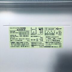 ID:rd24597 シャープ SHARP 冷蔵庫 一人暮らし 中古 2022年製 2ドア 152L ホワイト ファン式 両方開き SJ-D15H-W  【リユース品：状態B】【送料無料】【設置費用無料】の画像