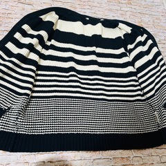 【綿100%】ニットカーディガン長袖　メンズ　ボーダー柄　アウターの画像