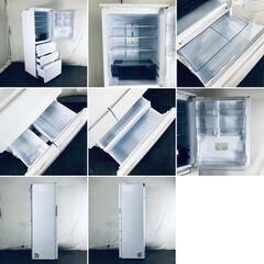 ID:rg221159 【自社配送エリア内限定】シャープ SHARP 冷蔵庫 ファミリー 中古 2022年製 5ドア 457L ホワイト ファン式 両方開き SJ-MW46J-W  【リユース品：状態A】【送料無料】【設置費用無料】の画像
