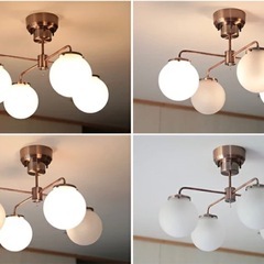 【11月23日まで出品】4灯シーリングライト 電球付き　カフェ風 北欧の画像