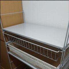 無印良品 ユニットシェルフ 棚 キッチン ラック&スチールユニットシェルフ棚板グレー×2枚の画像