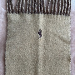 POLO RALPH LAUREN ポロ ラルフ ローレン マフラー ストール ショール スカーフブラウン茶色バイカラー無地ロゴ毛ウール縦約162横約22イタリア製メンズmen’s男性用紳士レディース女性用婦人ウィメンズwomen’sユニセックス男女兼用の画像