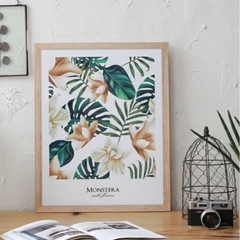 【配送相談可】飾っても使える、折りたたみテーブル モンステラの画像