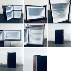 ID:rg221215 シンプラス 冷蔵庫 一人暮らし 中古 2023年製 2ドア 87L ダークウッド 直冷式 右開き SP-87L2-WD  【リユース品：状態B】【送料無料】【設置費用無料】の画像