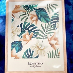 【配送相談可】飾っても使える、折りたたみテーブル モンステラの画像