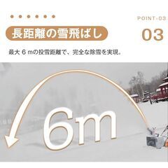 送料込み❣ 新品未使用 除雪機 家庭用 大型 軽量 除雪幅46cm 除雪高27cm 10M電源ケーブル 1241983の画像
