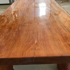 天然木 高級ブビンガ 一枚板 座卓 テーブルの画像