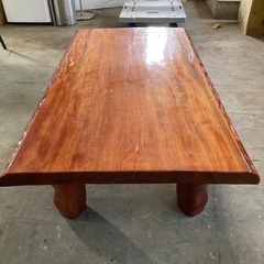 天然木 高級ブビンガ 一枚板 座卓 テーブルの画像