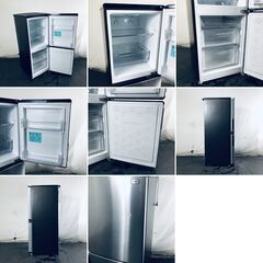 ID:rg221224 ハイアール Haier 冷蔵庫 一人暮らし 中古 2018年製 2ドア 148L ステンレスブラック ファン式 右開き JR-XP2NF148E(XK)  【リユース品：状態B】【送料無料】【設置費用無料】の画像