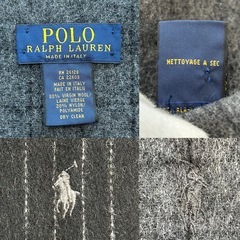 ポロ ラルフ ローレンPOLO RALPH LAURENマフラー ストール ショール スカーフブラック黒色グレーグレイ灰色ストライプチェックウール縦161横24.5イタリア製メンズmen’s男性用紳士レディース女性用婦人ウィメンズwomenユニセックス男女兼用の画像