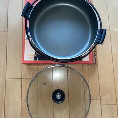 すき焼き鍋　ガス火用　２６センチ　ガラス蓋付の画像