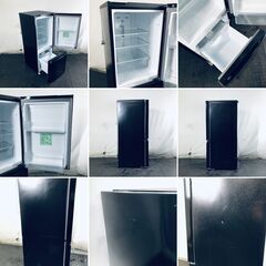 ID:rg221233 アマダナ 冷蔵庫 一人暮らし 中古 2021年製 2ドア 154L ブラック ファン式 右開き AT-RF150-BK  【リユース品：状態B】【送料無料】【設置費用無料】の画像