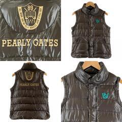 美品 PEARLY GATES パーリーゲイツ ブランドロゴ 秋冬 AW ダウンジャケット ナイロン ブラウン レディース 0(S) ゴルフウェア 2way【古着】【中古】の画像
