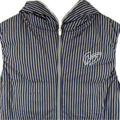 美品 MASTER BUNNY EDITION マスターバニーエディション ストライプ 秋冬 AW ダウンベスト ナイロン ベージュ レディース 1(M) ゴルフウェア【古着】【中古】の画像