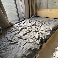 棚付きすのこローベッド 『Senttele セントル』ナチュラル - セミダブル / ベッドフレームのみの画像