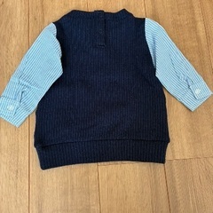 100円。女の子ニットシャツ80cmの画像