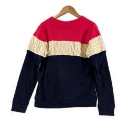 美品 ARCHIVIO アルチビオ ブランドロゴ 秋冬 AW 長袖ニット アクリル/ウール ピンク レディース 40(L) ゴルフウェア【古着】【中古】の画像